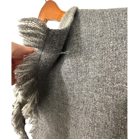 LaFayette 148 Womens Open Wool Blend Jacket Gray Fringe Detail Boxy Size L / XL? - Picture 7 of 11